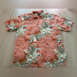 Tommy Bahama Mens Size M Floral Hawaiian Short Sleeve Shirt